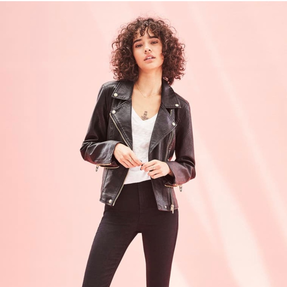 PREOWNED BLANKNYC VEGAN LEATHER MOTO JACKET - SIZE XL